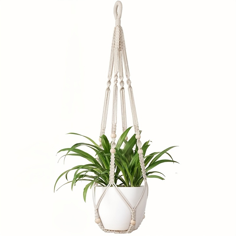 

35in Ivory Plant Hanger: Add A Touch Of Boho Decor To Your Home With This Stylish Hanging Planter!