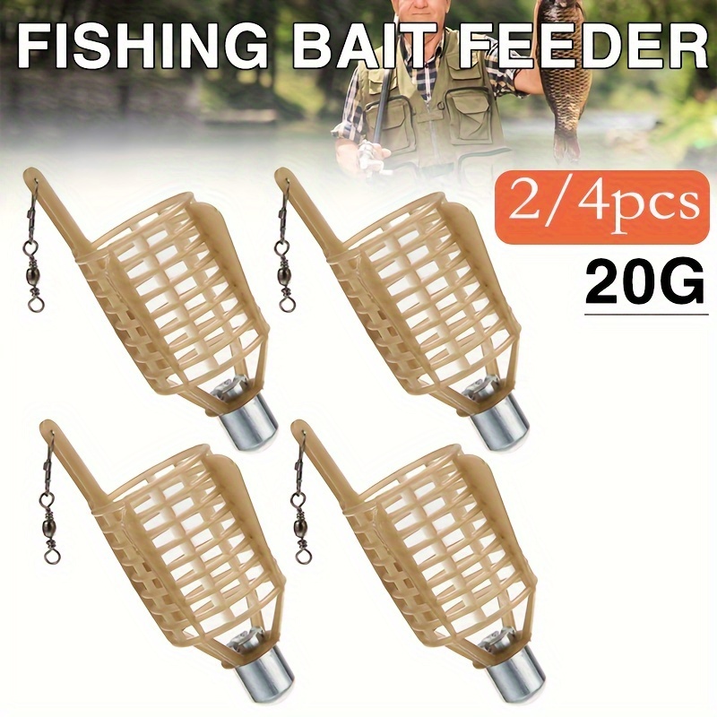 

2/4pcs 20g Fishing Bait Feeder, Lure Holder Trap Cage, Fishing Accessories