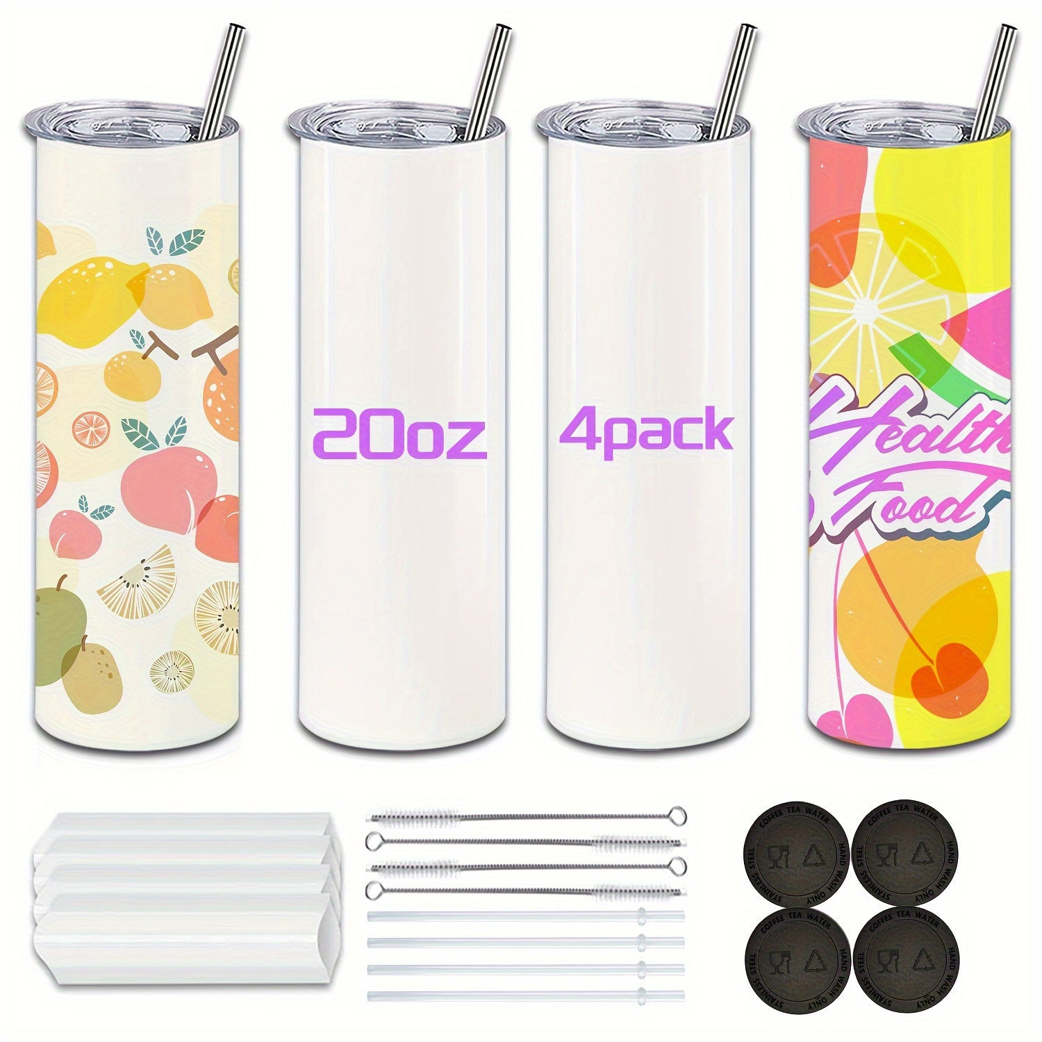 Sublimation Tumblers With Lids And Straws Bulk - Temu