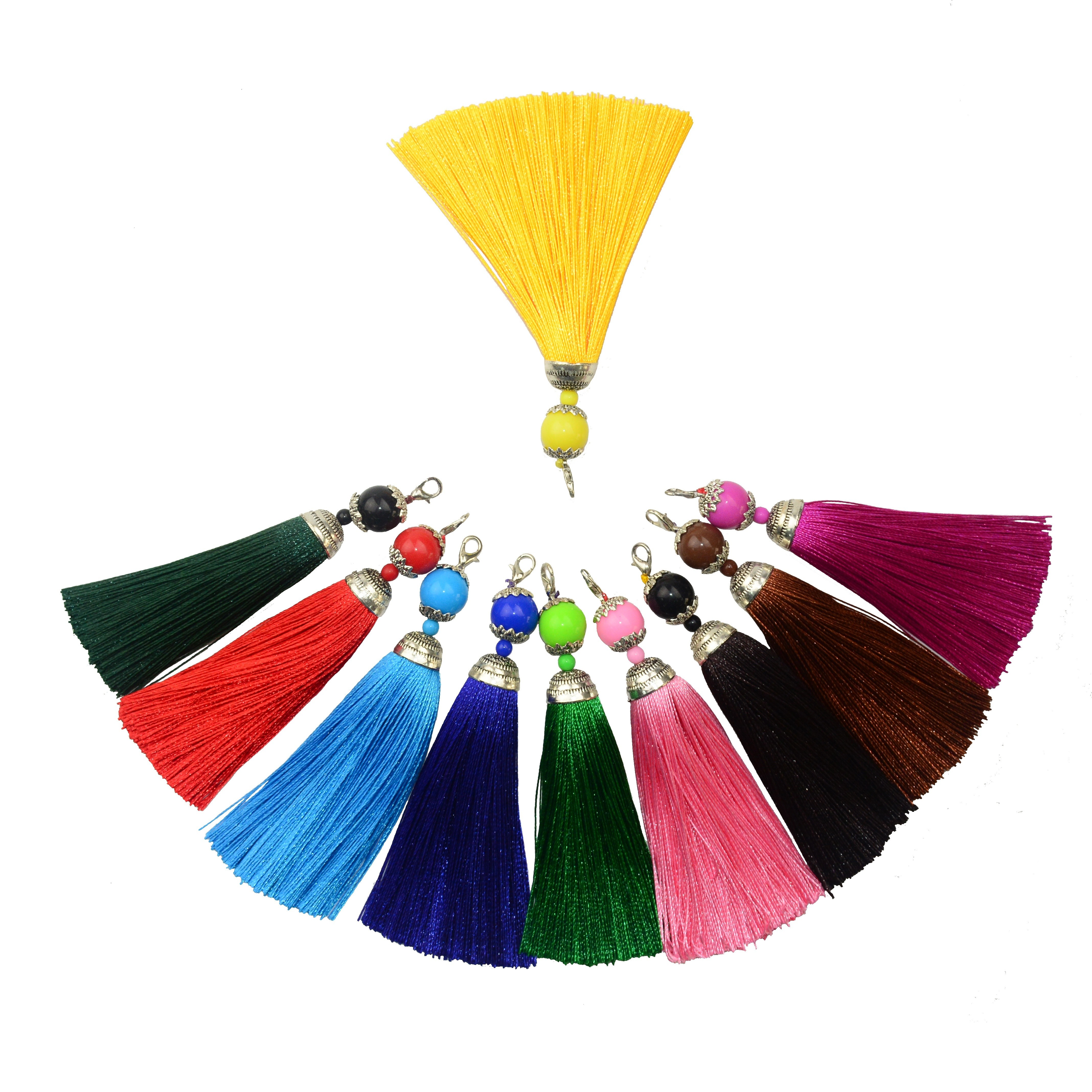 6.5 Silky Bookmark Tassels with Loop for DIY Craft Accessory, 20Pcs  Multicolor