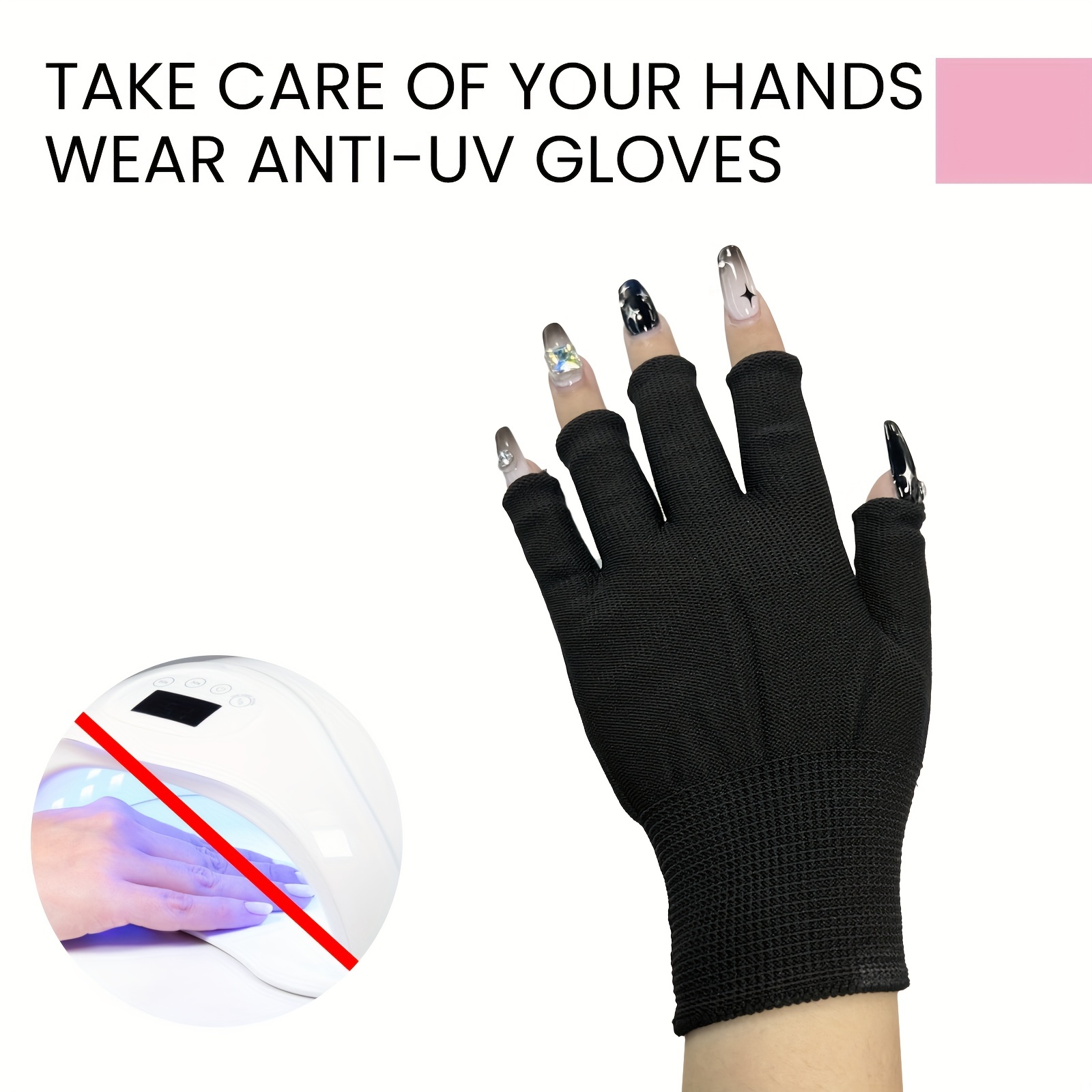 UV Gloves For Nails,Prevent Fingers From UV Light,UV Protection