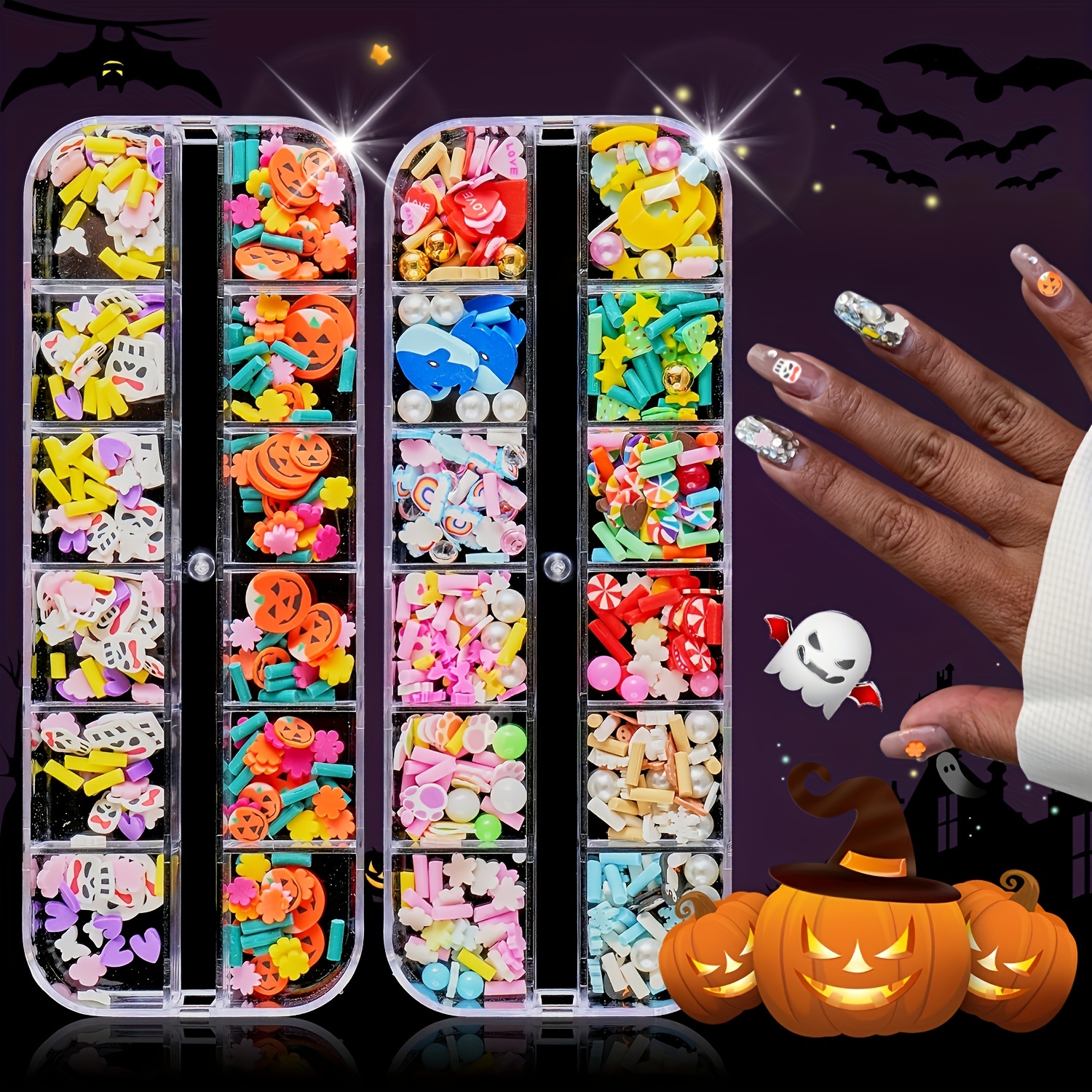 Kawaii Nail Art Charms Cartoon Nail Decor 3d Halloween Candy - Temu