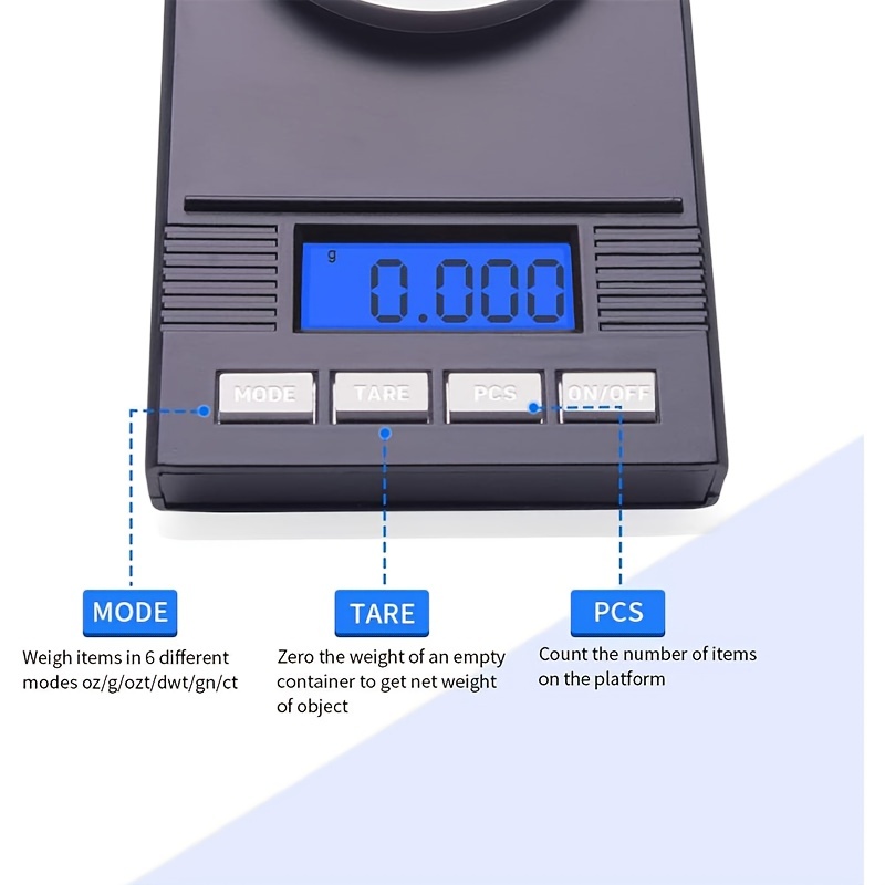 High Professional Digital Milligram Scale 50g0.001g Electronic Balance Powder Scale Gold Jewelry Carat Scale Digital Weight with Calibration Weight