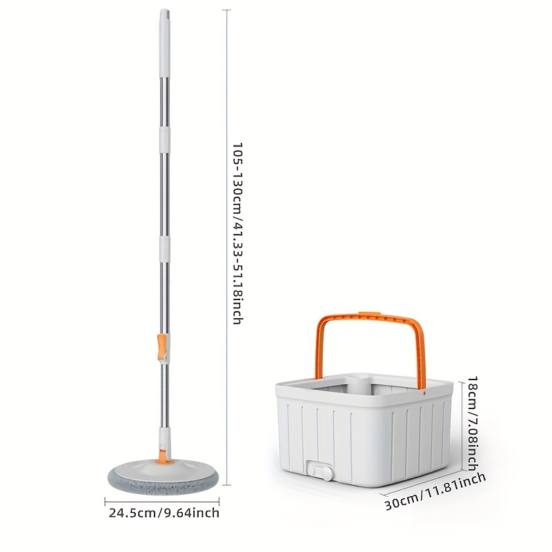 1set, New Sewage Seperation Hand-free Mop With A Rotating Head And A Bucket  To Send Three Fiber Cloth Heads Lazy Mopping Artifact Cleans And Separate