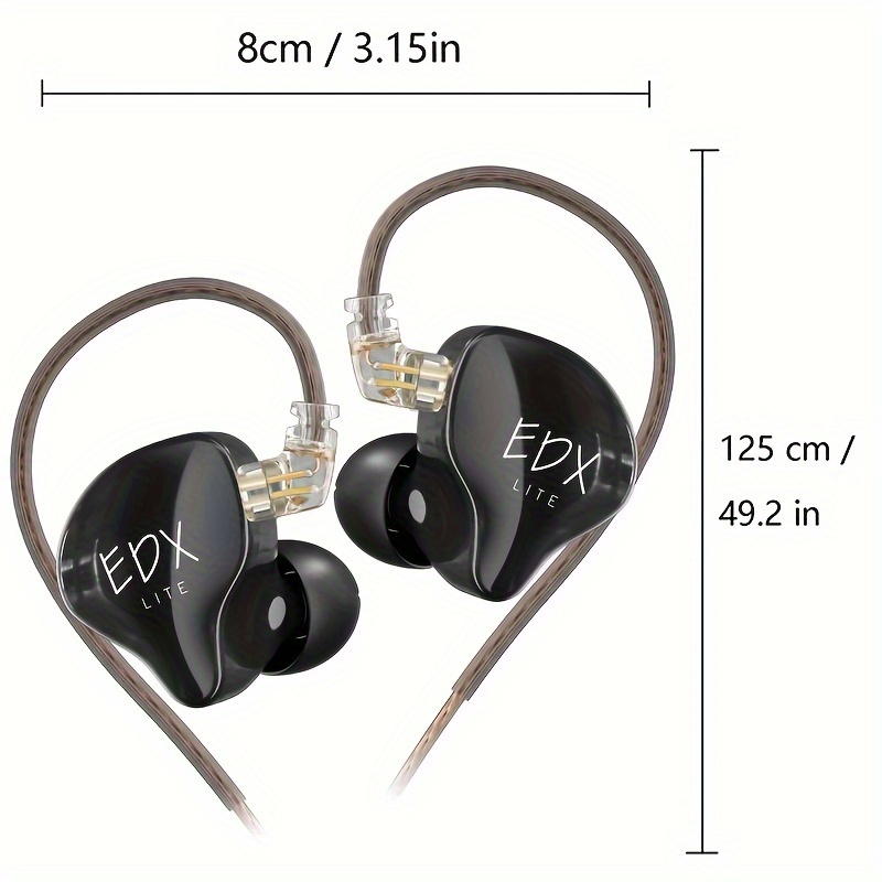 KZ EDX Pro in-Ear Monitor Headphones Wired, IEM Earphones Dual DD HiFi  Stereo Sound Earphones Noise Cancelling Earbuds(White,No Mic)