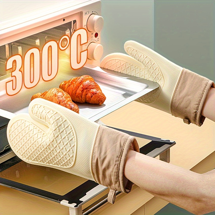 1pc Silicone Oven Mitts; Heat Insulation Pad; Nordic Style