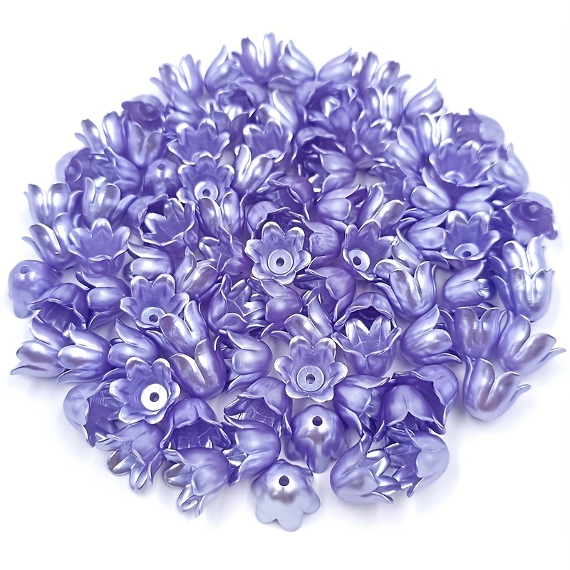 Gradient Bell Orchid Flower Crystal Glass Beads For Diy - Temu