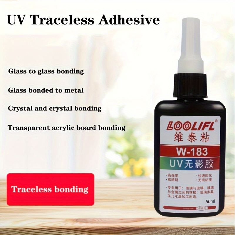 UV Light 50ml UV Glue UV Curing Adhesive Transparent Crystal Glue Adhesive  Glass