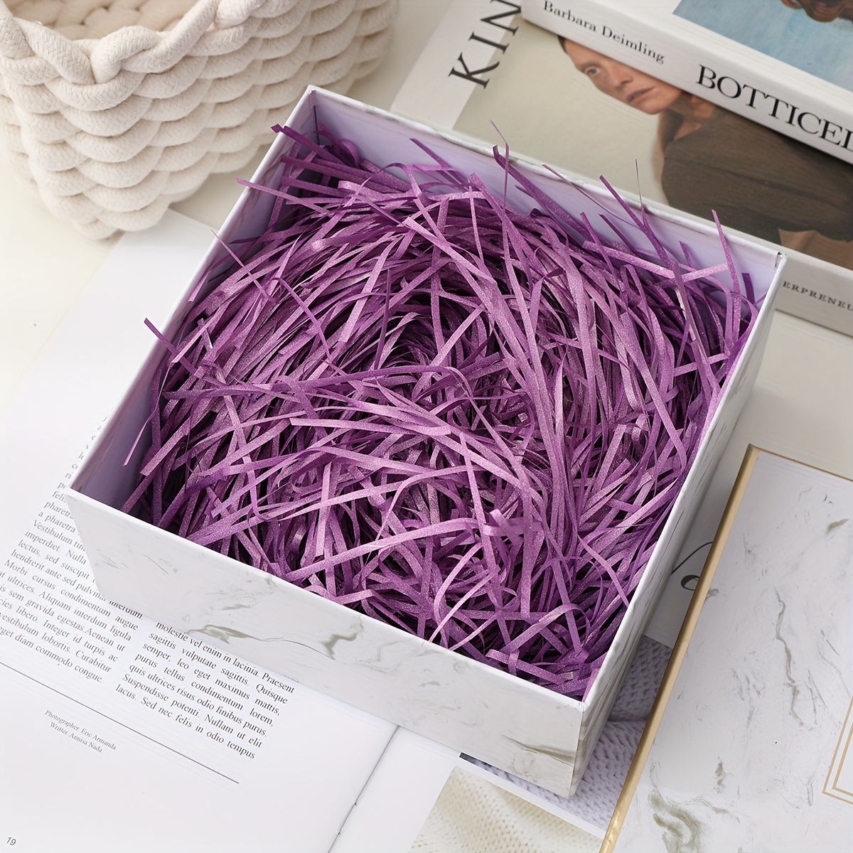 Purple Golden Onion Shiny Lafite Grass Gift Box Filling - Temu