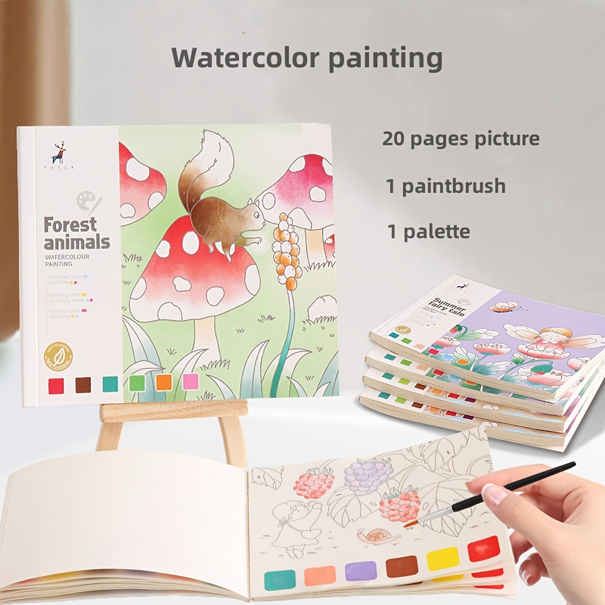 20 page Watercolor Coloring Book Drawing Coloring Book + - Temu