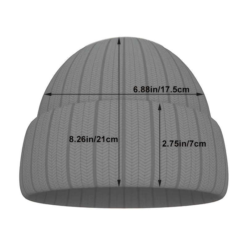 Men Triangle Pattern Knit Winter Thermal Cap
