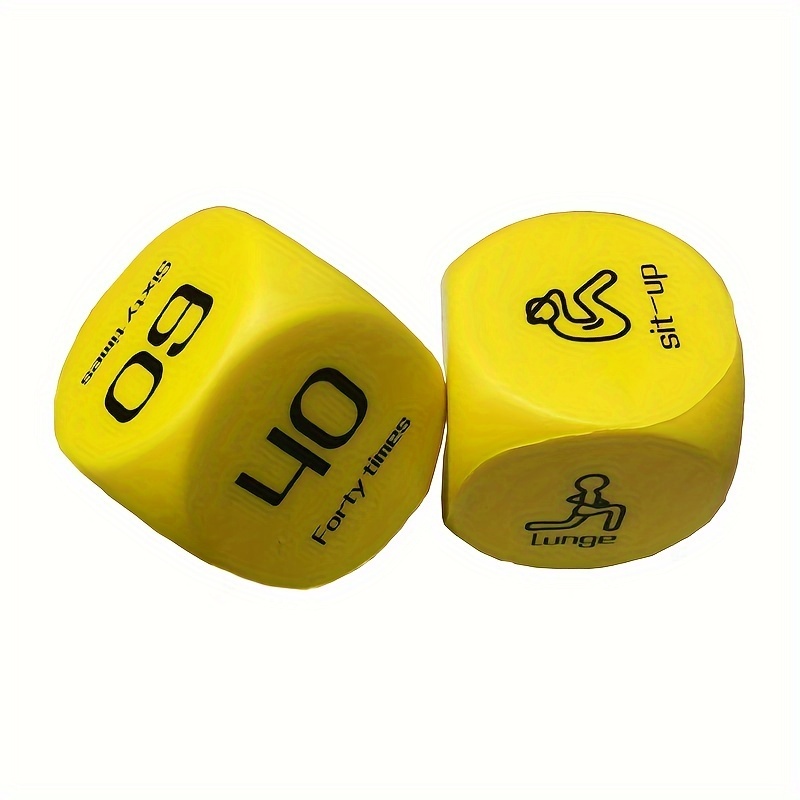 

2pcs Fitness Dice, Exercise Dice (6 Sides) - Game For Group Fitness And Exercise Courses - Includes Push Up, Squat, Lung, Jump Jack, Tightening And Passing Notes (portable Bag)