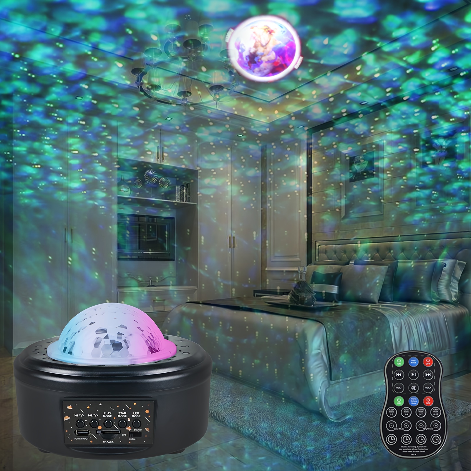 Galaxy Projector, Skylight Ocean Wave Galaxy Light For Adults Kids Bedroom,  Star Projector Night Light With White Noise, Timer, Bluetooth Speaker, Coo