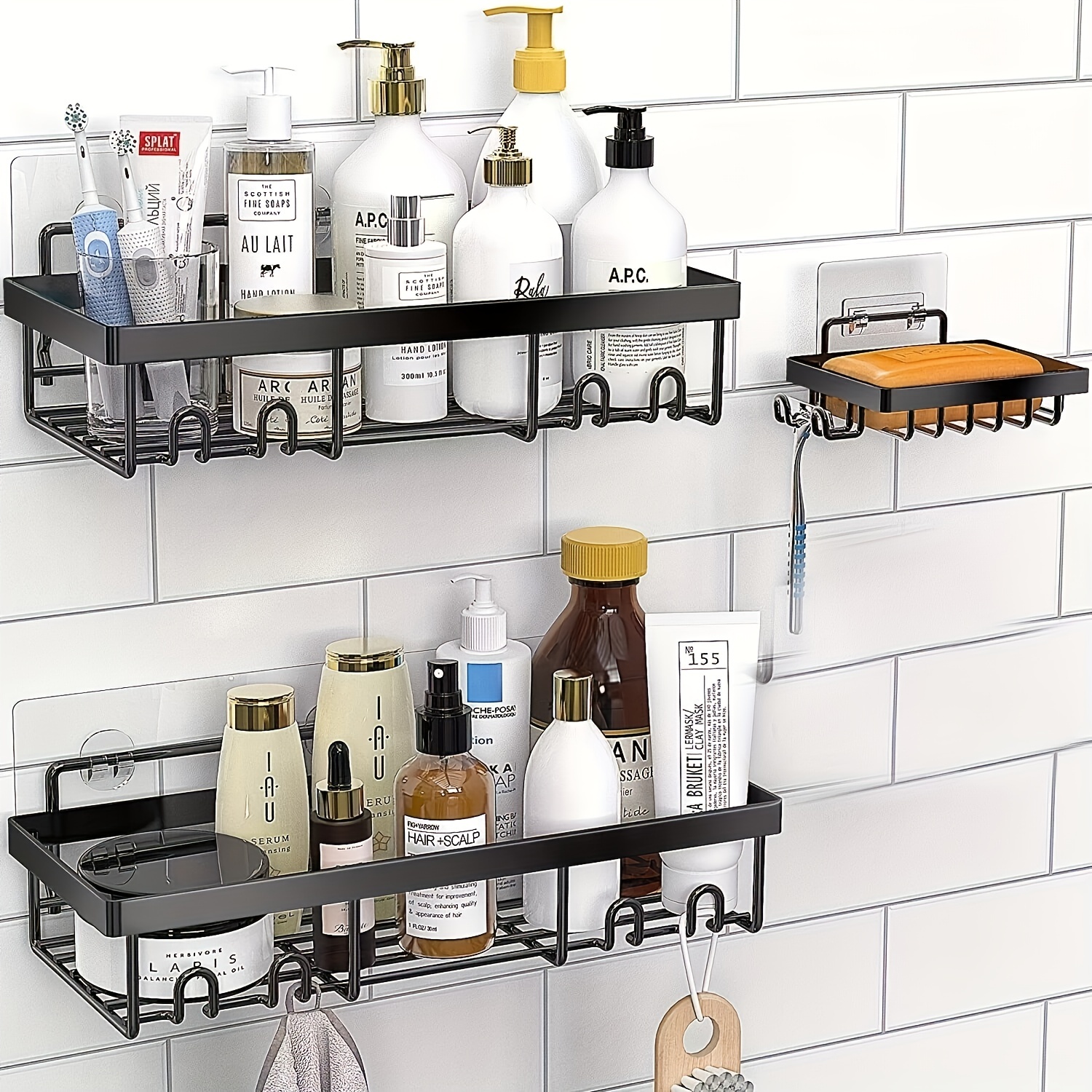 Acrylic Wall Shelf Shower Organizer Bathroom Shower Caddy - Temu