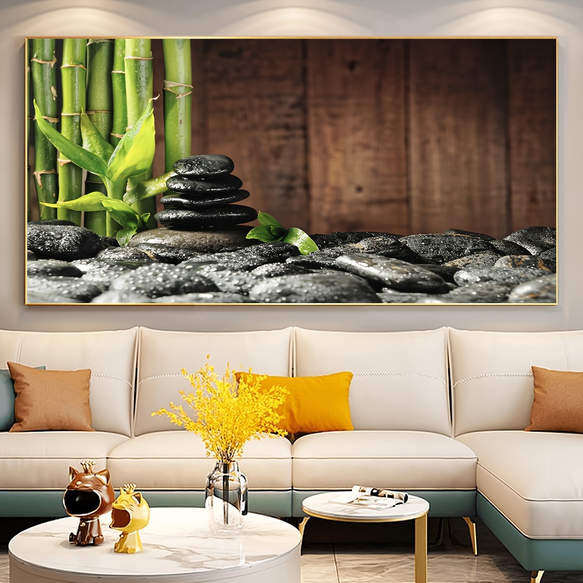 Arte de pared de madera de bambú, Decoración de pared de bambú, Decoración  de la habitación