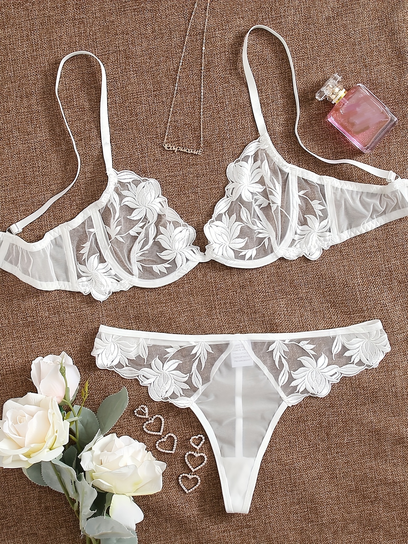 lady sexy lace embroidered lingerie thongs