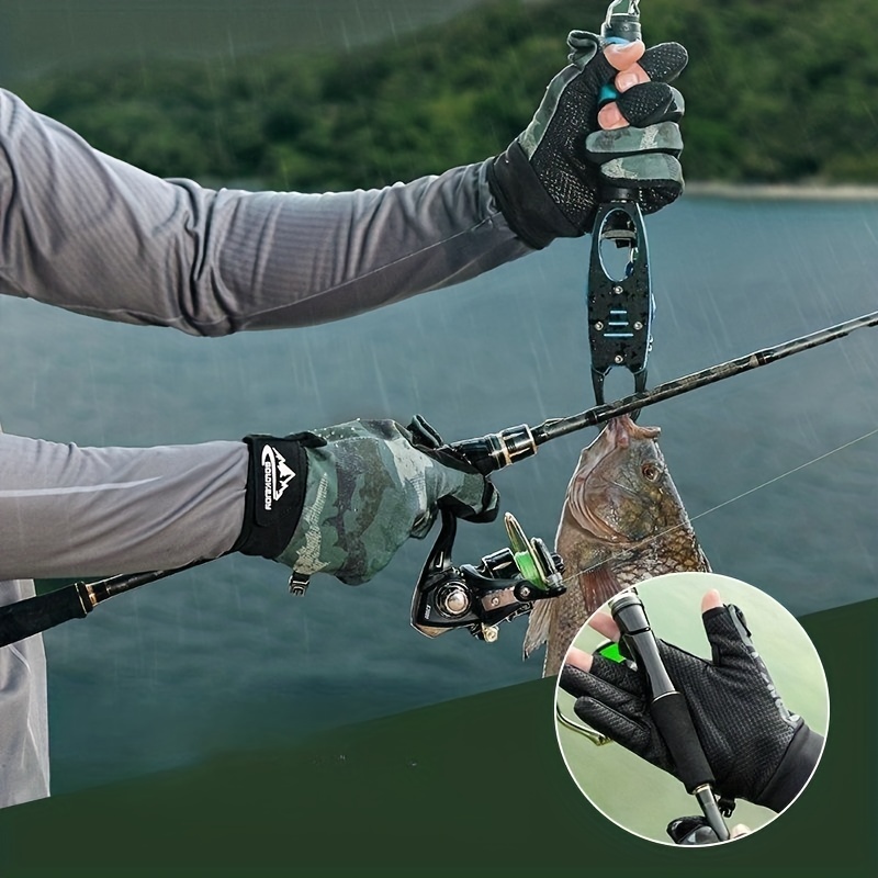 1 Pair Winter Camouflage Touch Screen Warm Fishing Gloves, Non-slip  Waterproof Fingerless Sports Gloves, Suitable For Cycling, Fishing