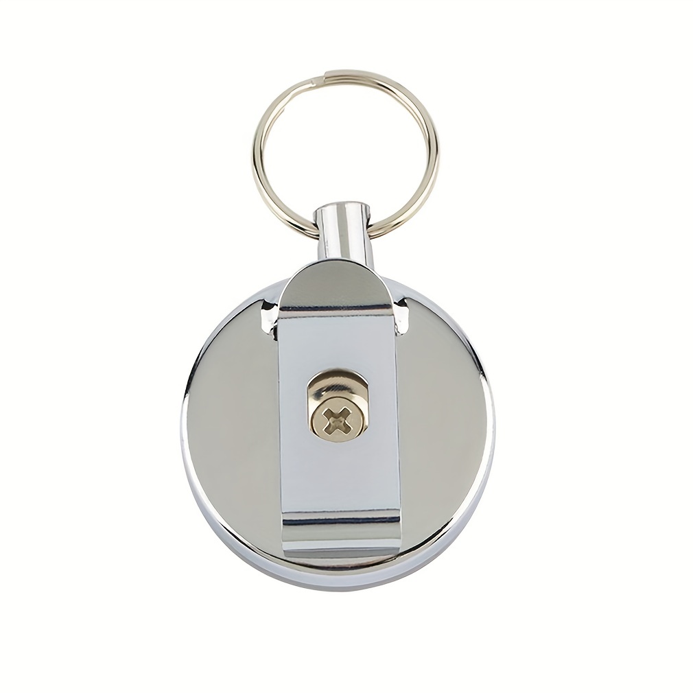 1pc Stainless Steel Retractable Key Chain Portable Metal Keychain