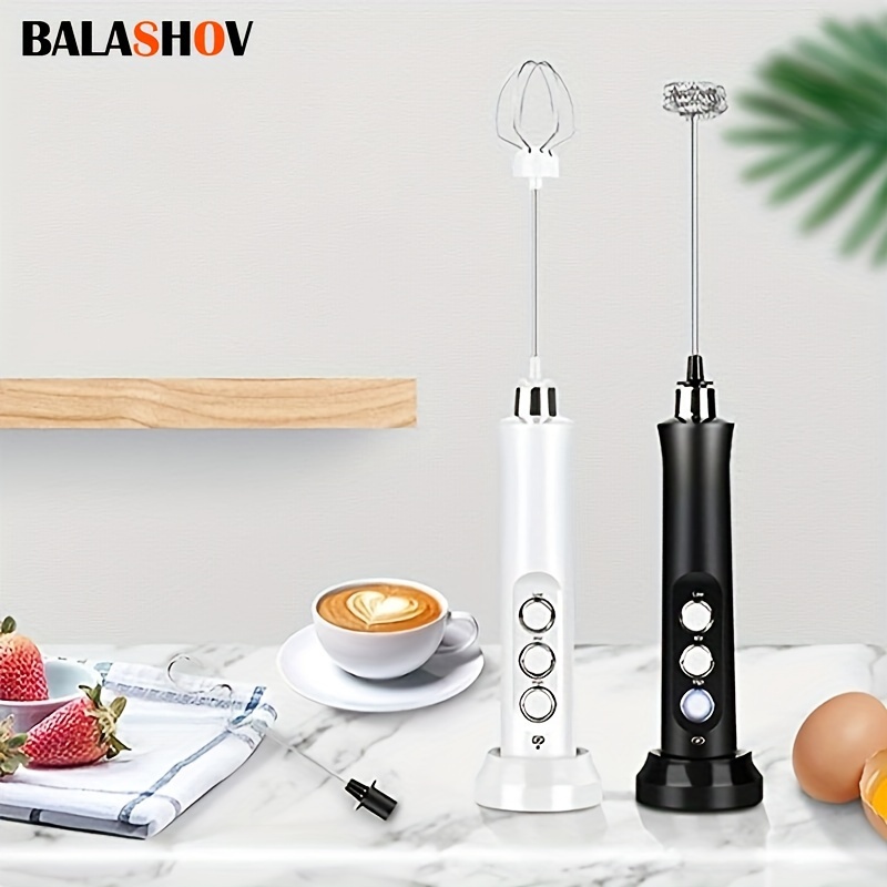 Milk Frother Handheld, USB Rechargeable Electric Foam Maker for Coffee, 3  Speeds Mini Milk Foamer Drink Mixer Egg Beater with 2 Whisks for Coffee  Frappe Latte Cappuccino Hot Chocolate 