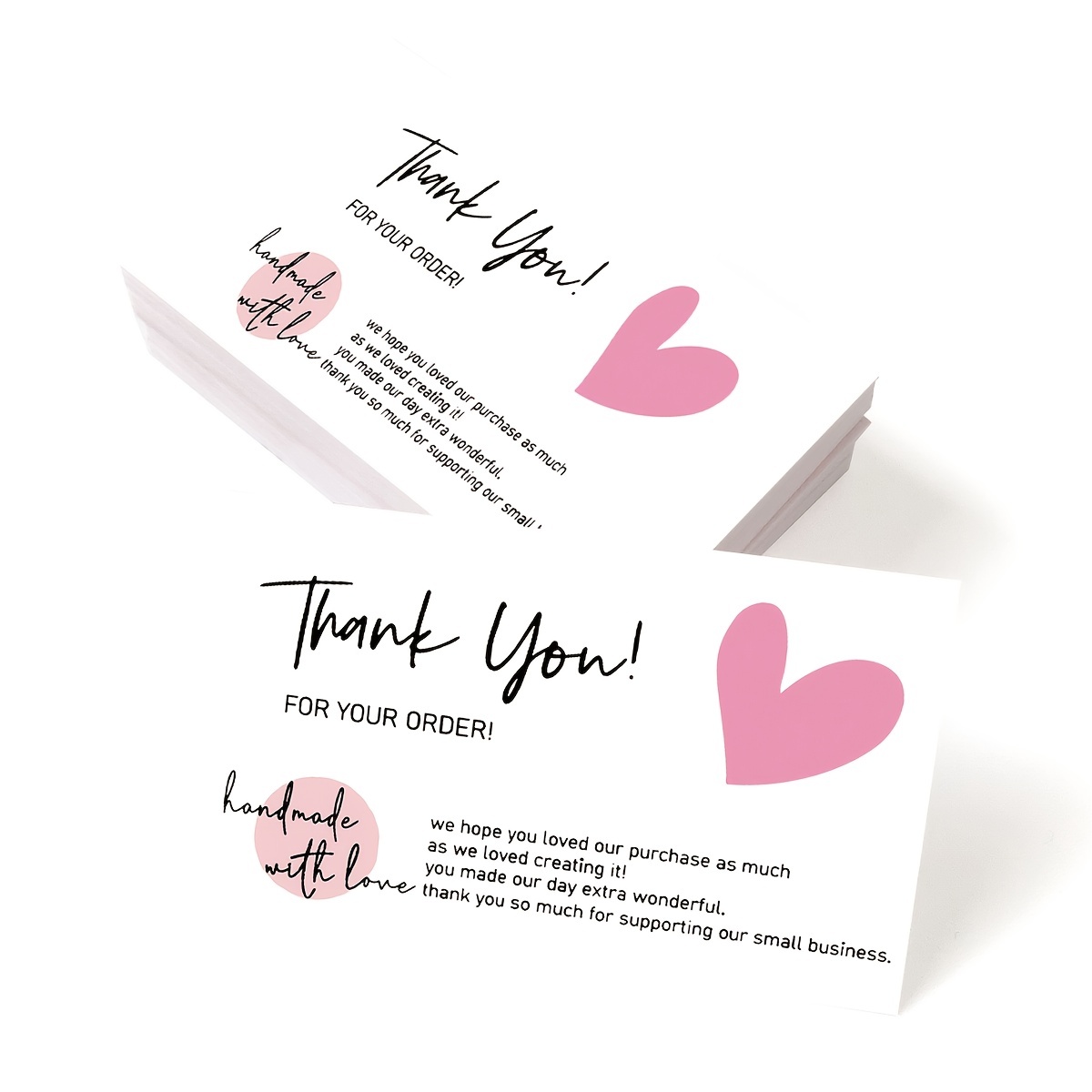 50pcs Thank You For Your Order Card Thanks Greeting Card Appreciation  Cardstock For Retail Store Owner Sellers Gifts