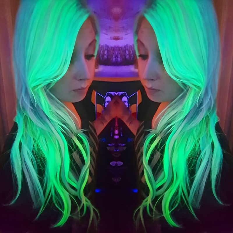 Glow In Dark Hair Extensions Clip In Fluorescence Hair - Temu