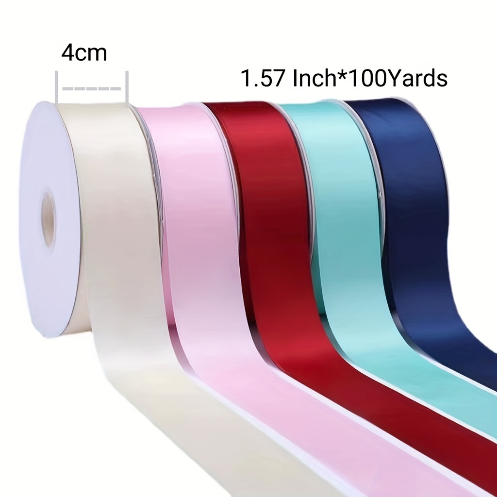 Satin Ribbon, 100 Yards Roll 1/4 Inch, Double Faced, Gift Wrapping,  Packaging, Craft Supply 