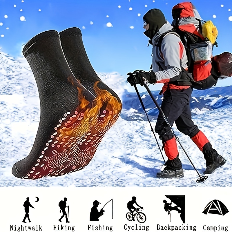 Calcetines de esquí de lana para hombre y mujer, medias cálidas para  esquiar, snowboard, antideslizantes, hasta la rodilla, calcetín de esquí
