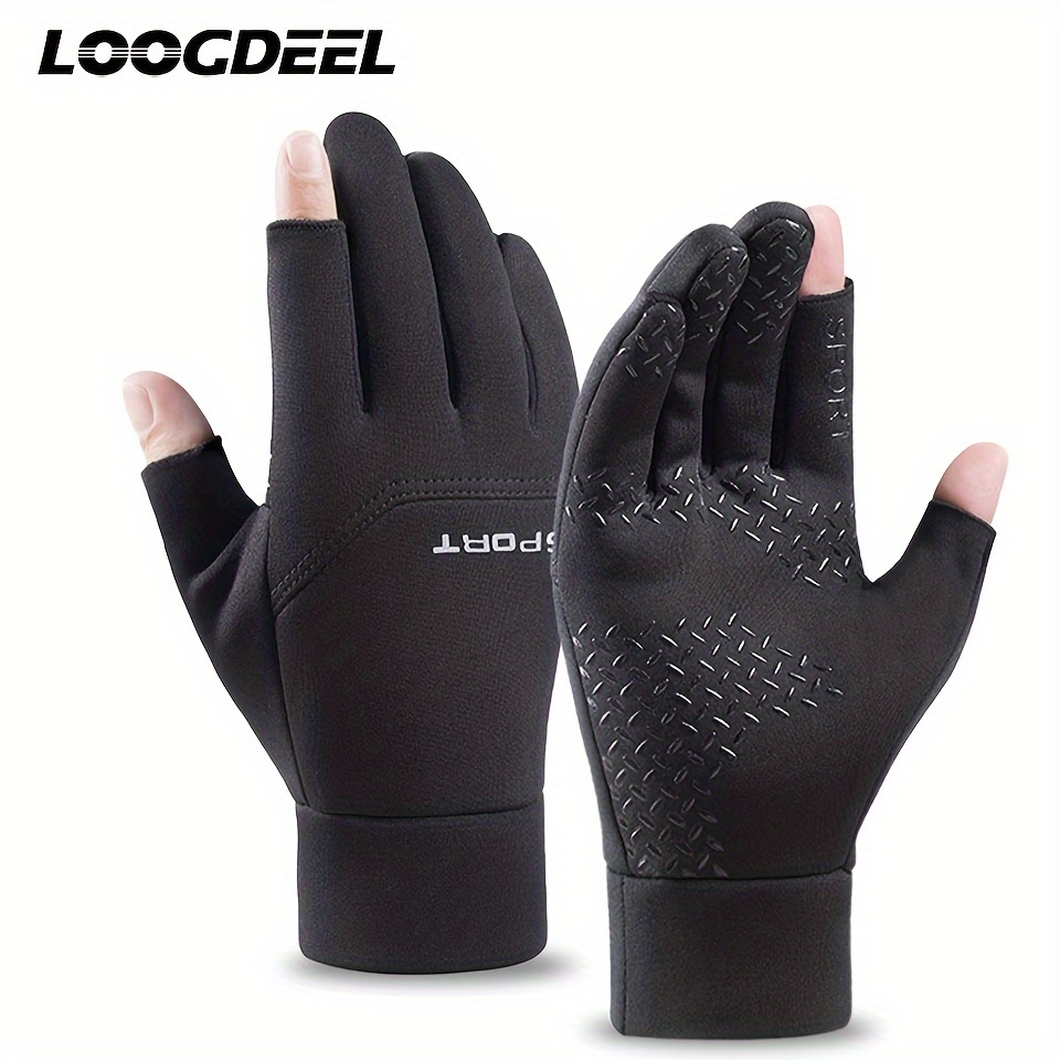 1pair Three Fingers Cut Waterproof Fishing Gloves, Warm & Breathable, For  Lure Fishing, Ice Fishing