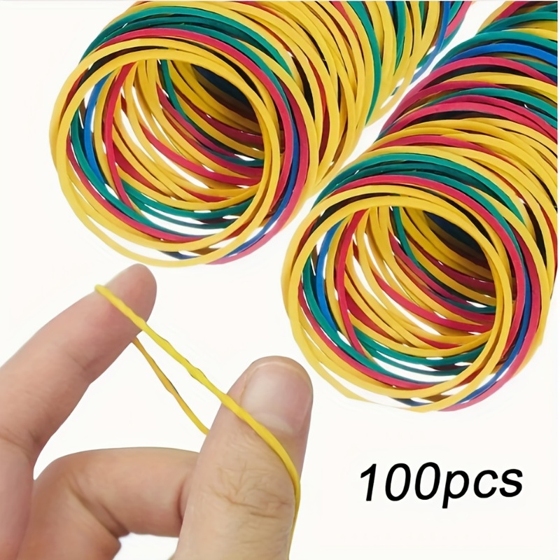 Colored Rubber Bands 38mm Dia. 100-200 Pcs Office School Elastic Bands