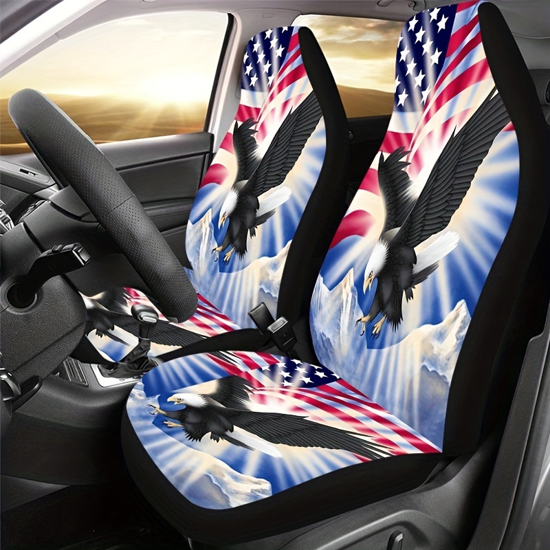 American Flag And Eagle Print Car Seat Covers Universal Fit - Temu