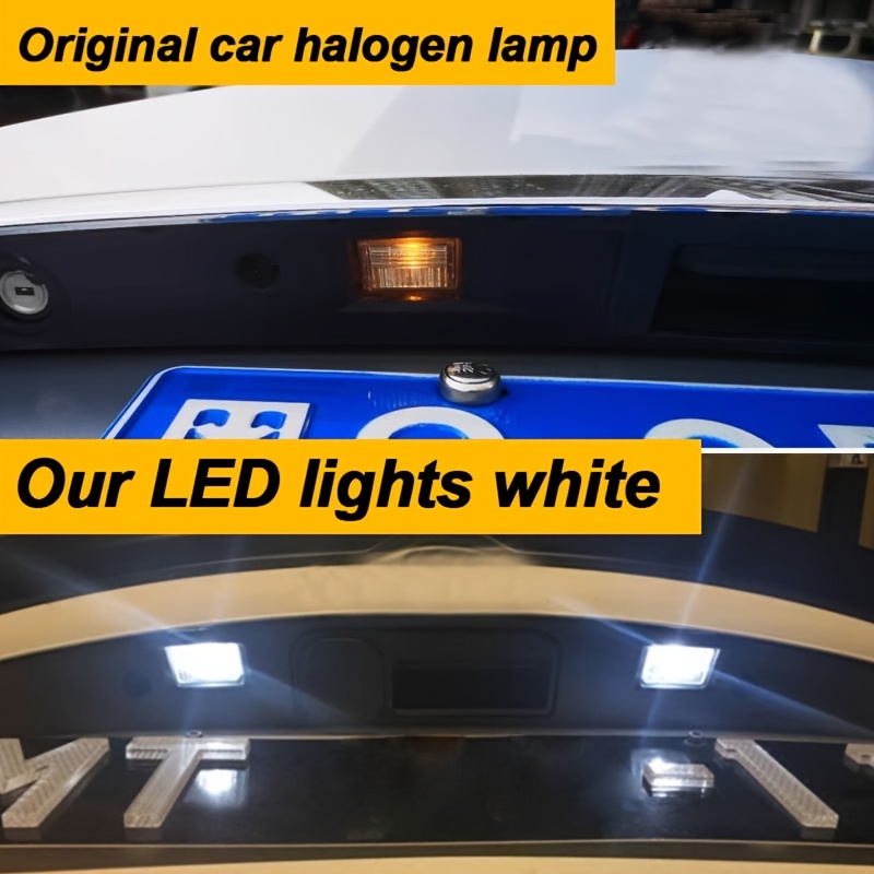 Car Led Light License Plate Led Bulb White - Temu