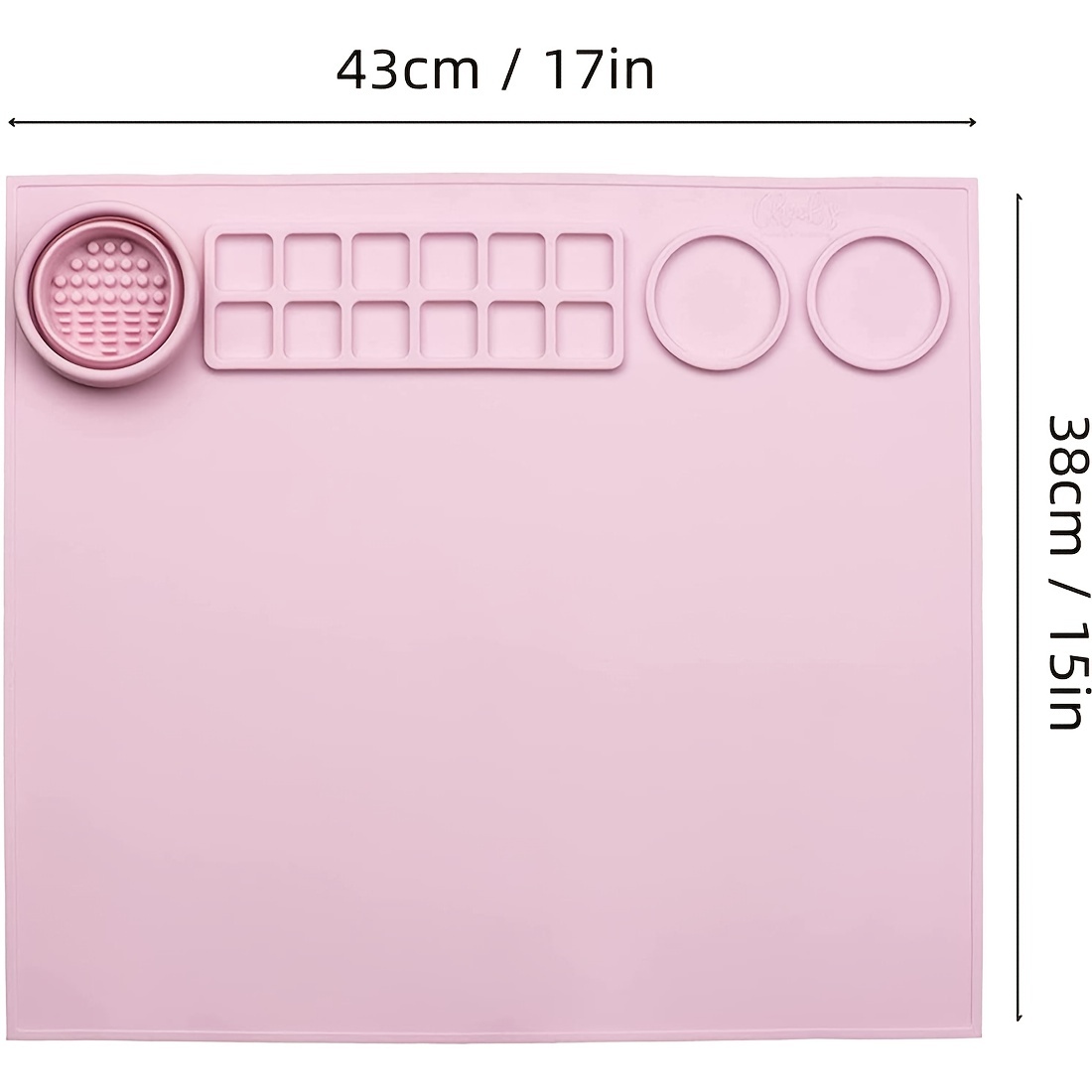 Silicone Painting Mat with Cup and Sponge for Craft Mat, Pink Non-Stick  Silicone Art Mat for Kids Paint Mat, Craft, Clay