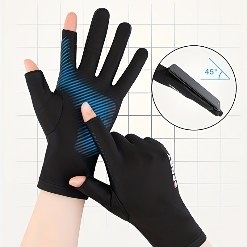1pc Breathable Ice Silk Non Slip Fishing Gloves Anti Uv - Temu