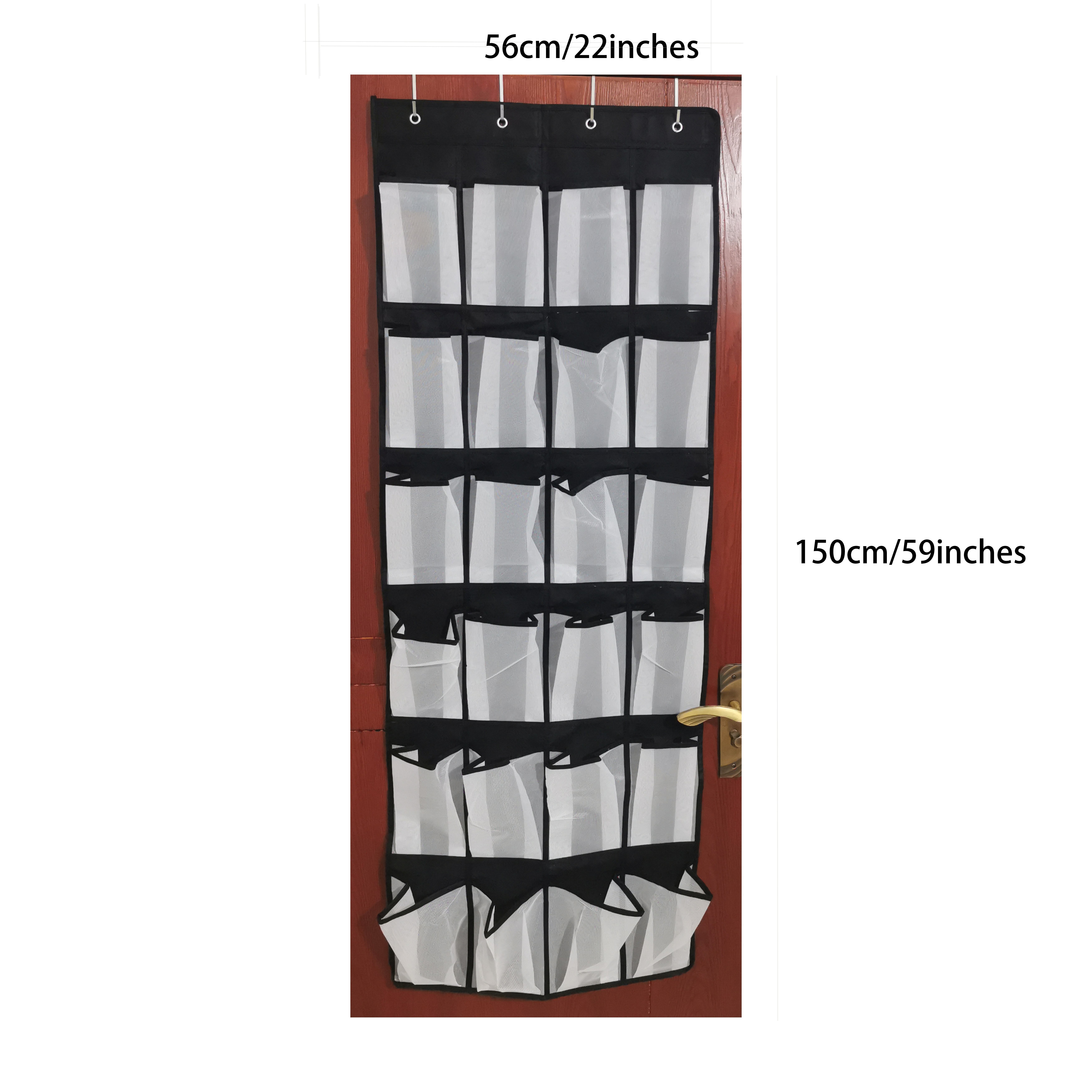 Over The Door Shoe Rack With 28 Large Mesh Pockets Hanging - Temu