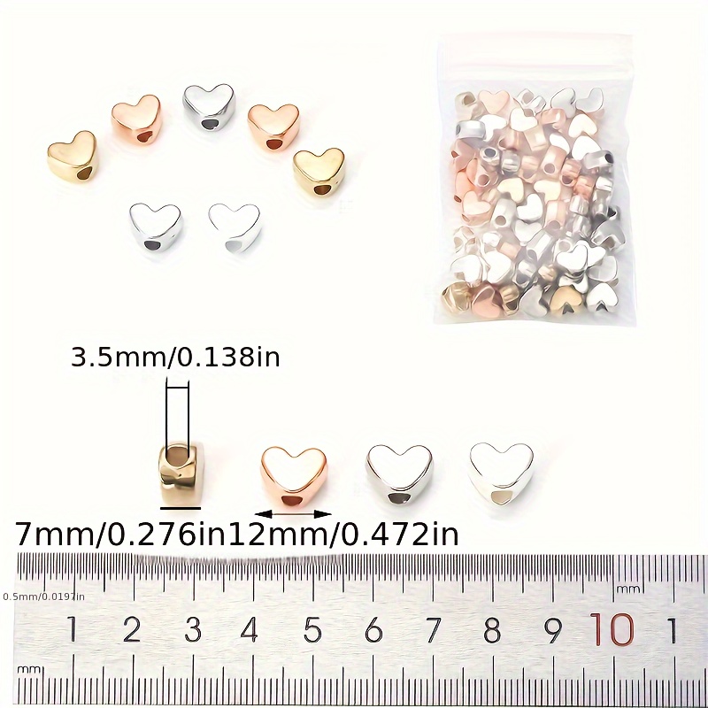 Ccb Large Pore Heart Elastic Beads For Diy Jewelry Making - Temu