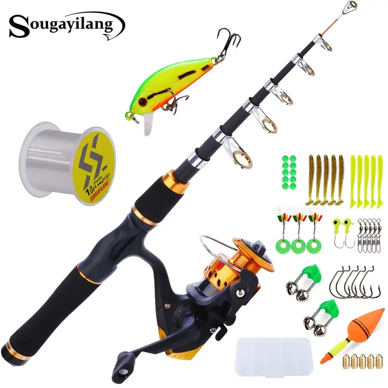 Sougayilang Fishing Rod And Reel Combos, Carbon Fiber Fishing Poles With  Baitcasting Reel For Freshwater Fishing