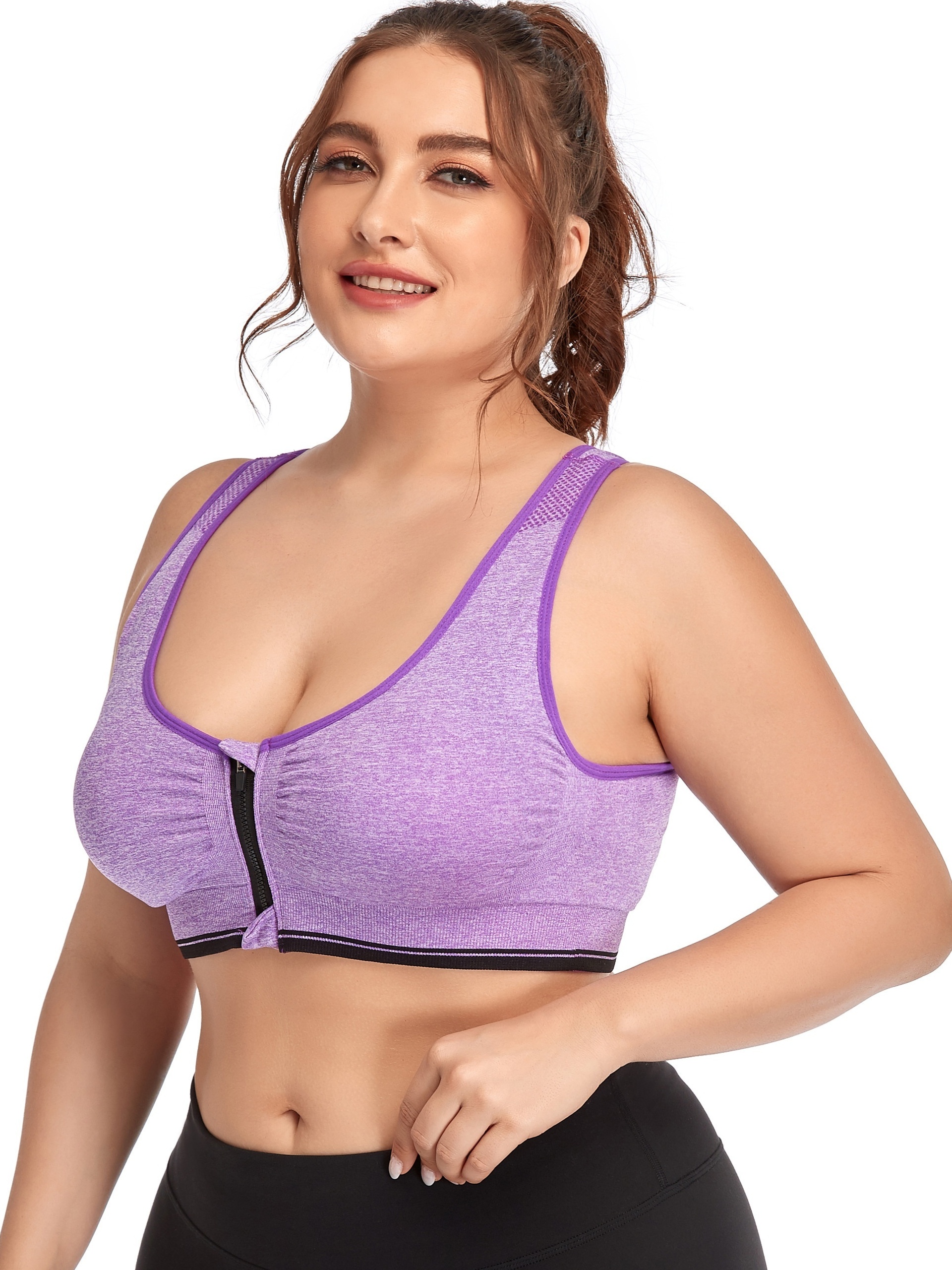 Sutiã Esportivo com Zíper Plus Size Feminino para Treino/Ginástica