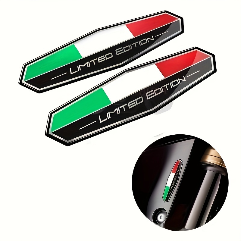 

2pcs Italy Flag Sticker 3d Emblem Badge Decoration Car Accessories Italian For Motorbike Car Bike Truck