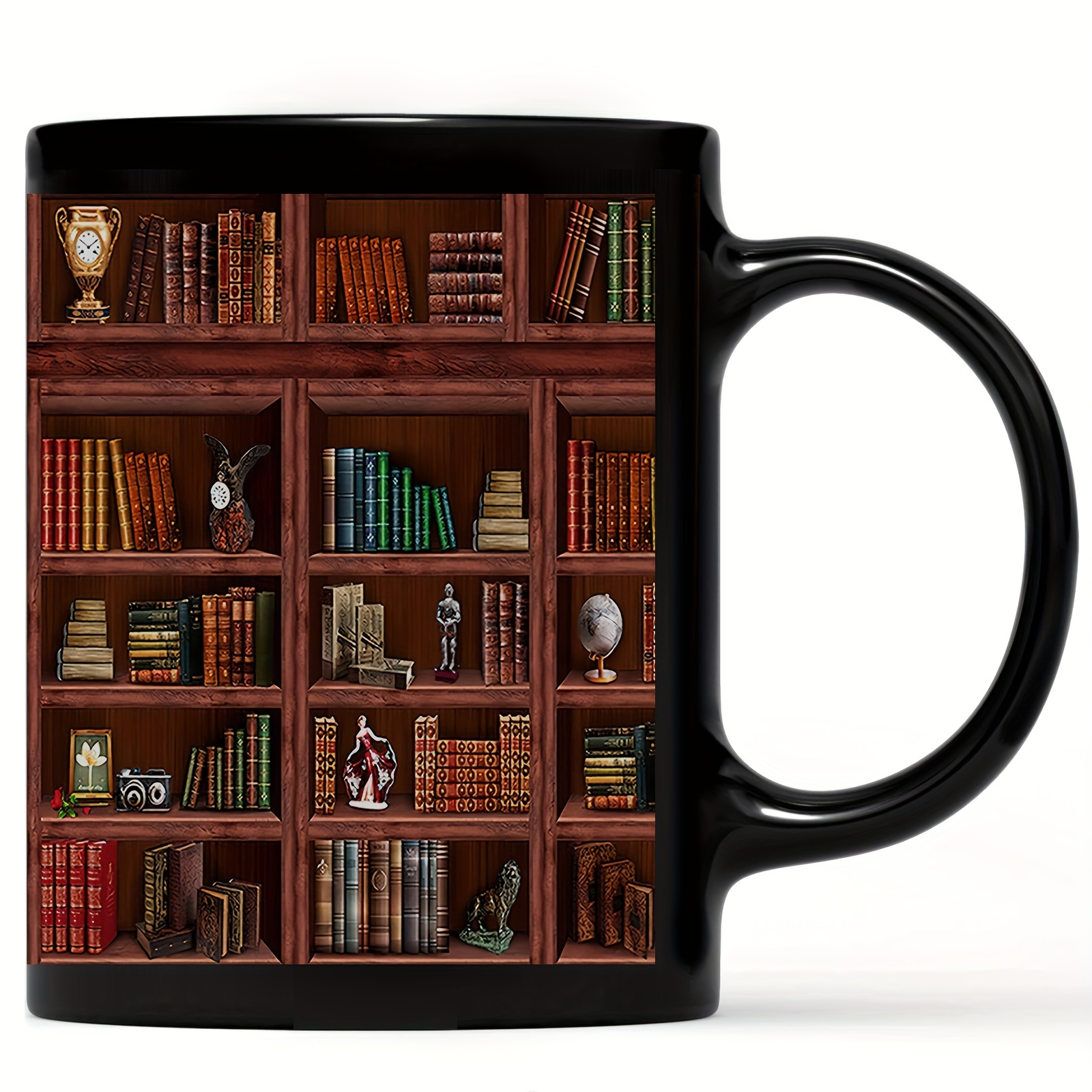 3D Bookshelf Mug - A Library Shelf Cup, Library Bookshelf Mug, Book Lovers  Coffee Mug, Creative Space Design Multi-Purpose Ceramic Mug, Cool Gifts for  Readers Bookish 3D White Mug 