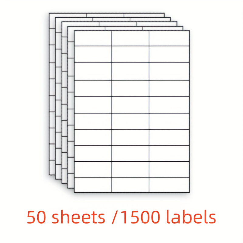 1500pcs Labels, 30-cells/sheet, A4-size Self-adhesive Labels, Shipping Address Labels, 50pcs Inkjet Printer Sku Labels