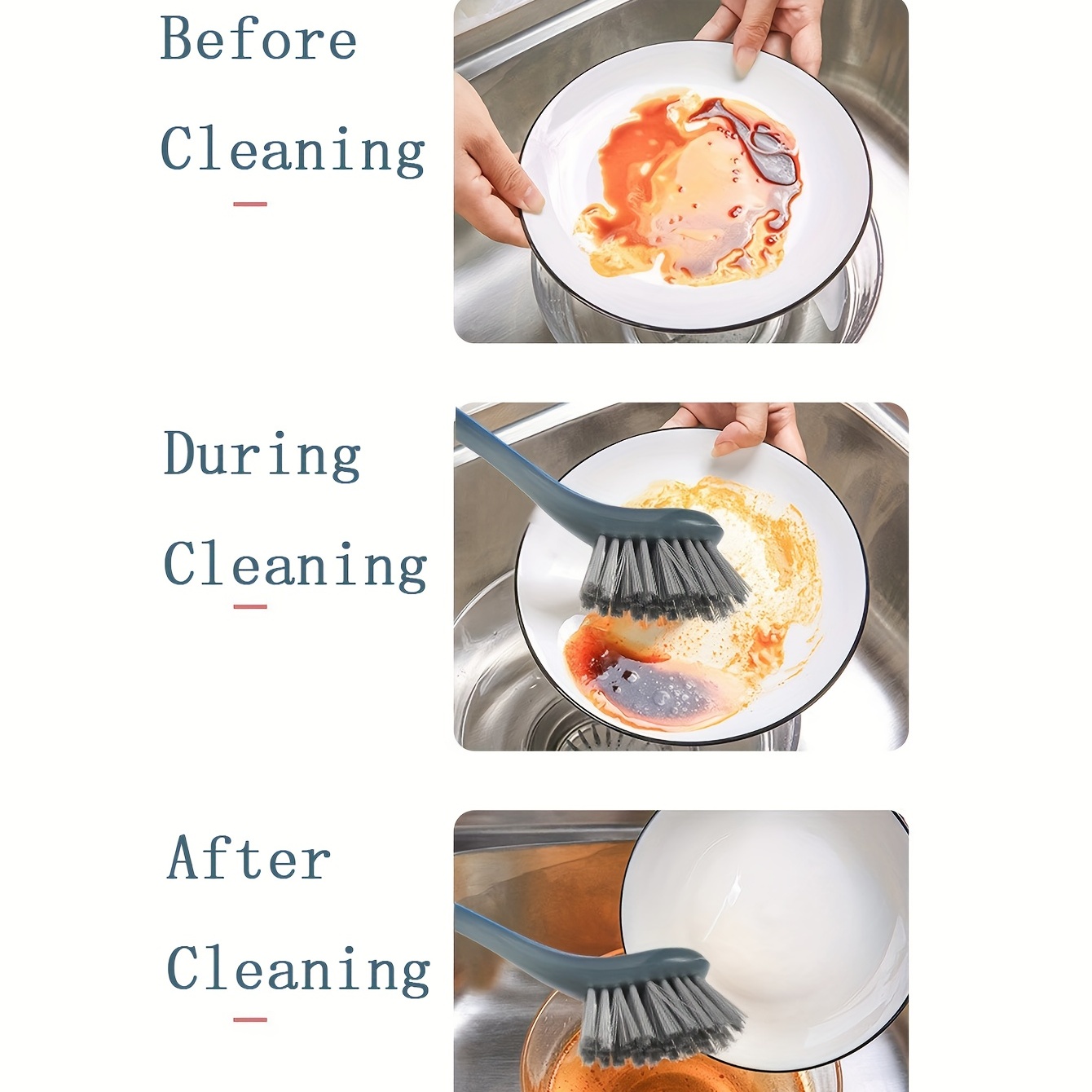 Dish Scrubbing Brush Long Handle Kitchen Pot Scrubber Washing