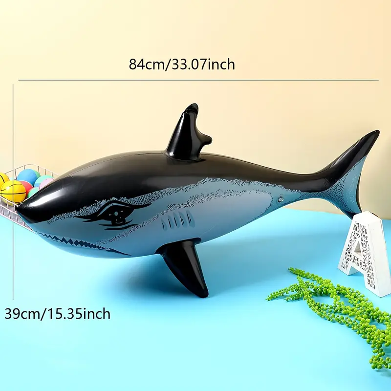 Plastic Pvc Inflatable Creative Simulation Shark Party - Temu