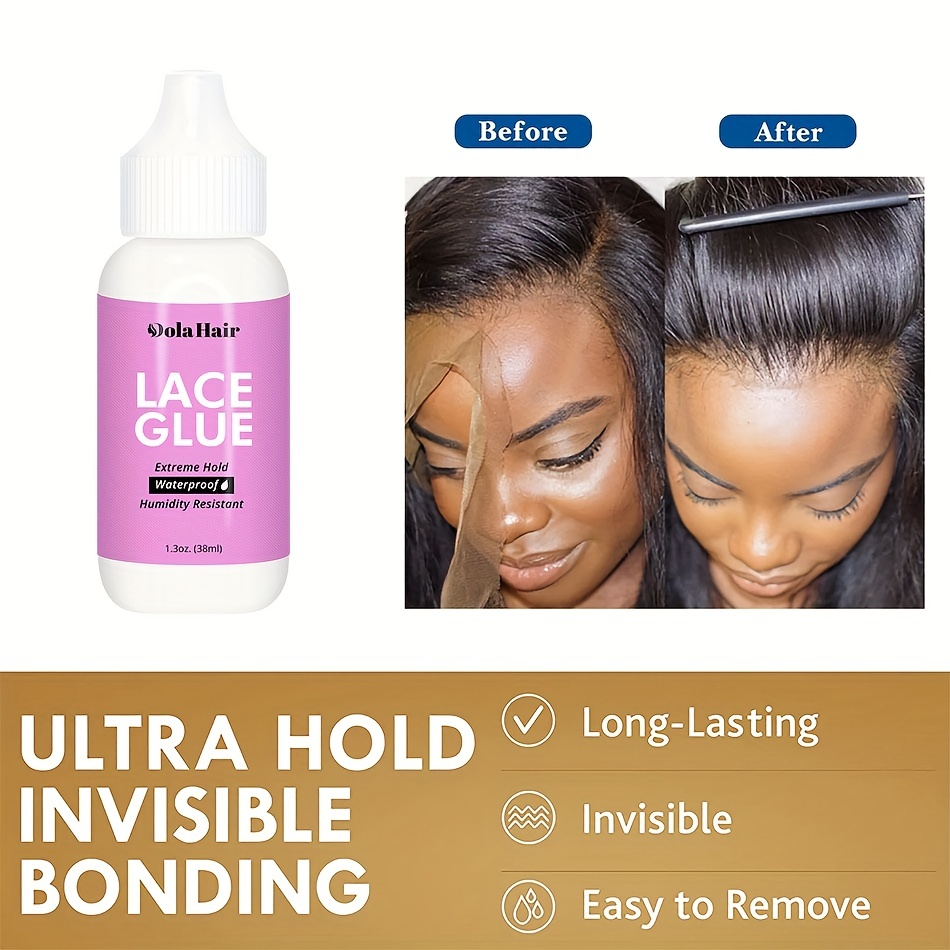 Dolahair Lace Glue for Wigs, Wig Glue for Front Lace Wig Waterproof Super  Hold Hair Glue for Weave, Invisible Hair Bonding Glue Extreme Hold for Hair