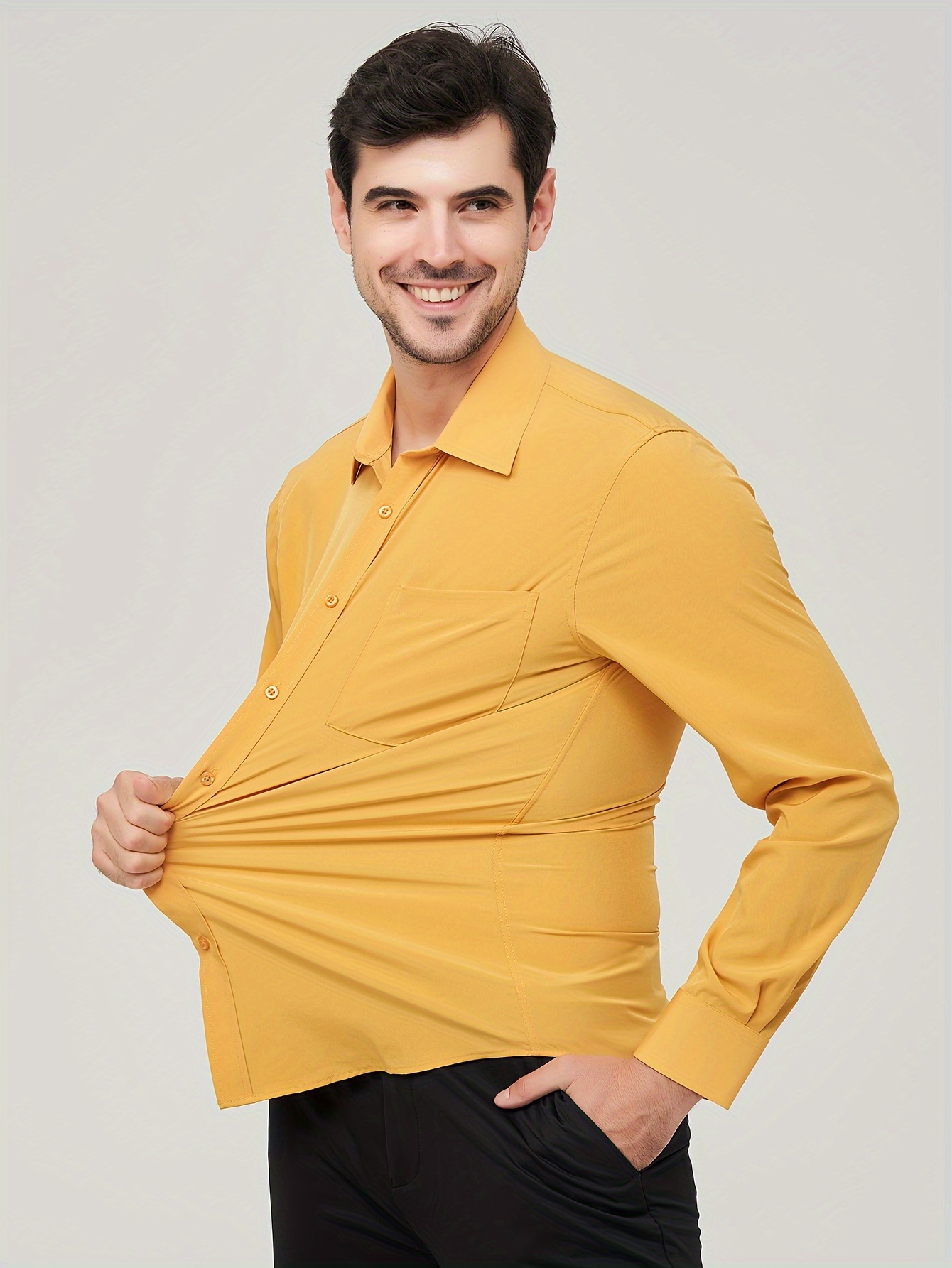mustard mens dress shirt
