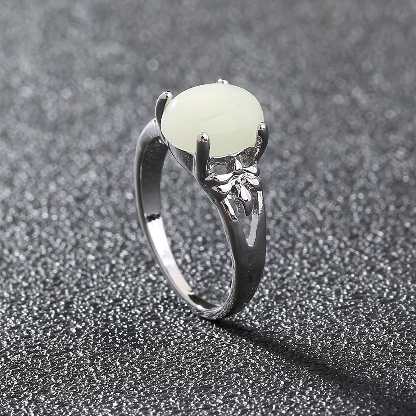 Men's Oval Luminous Ring, Stylish Accessory
