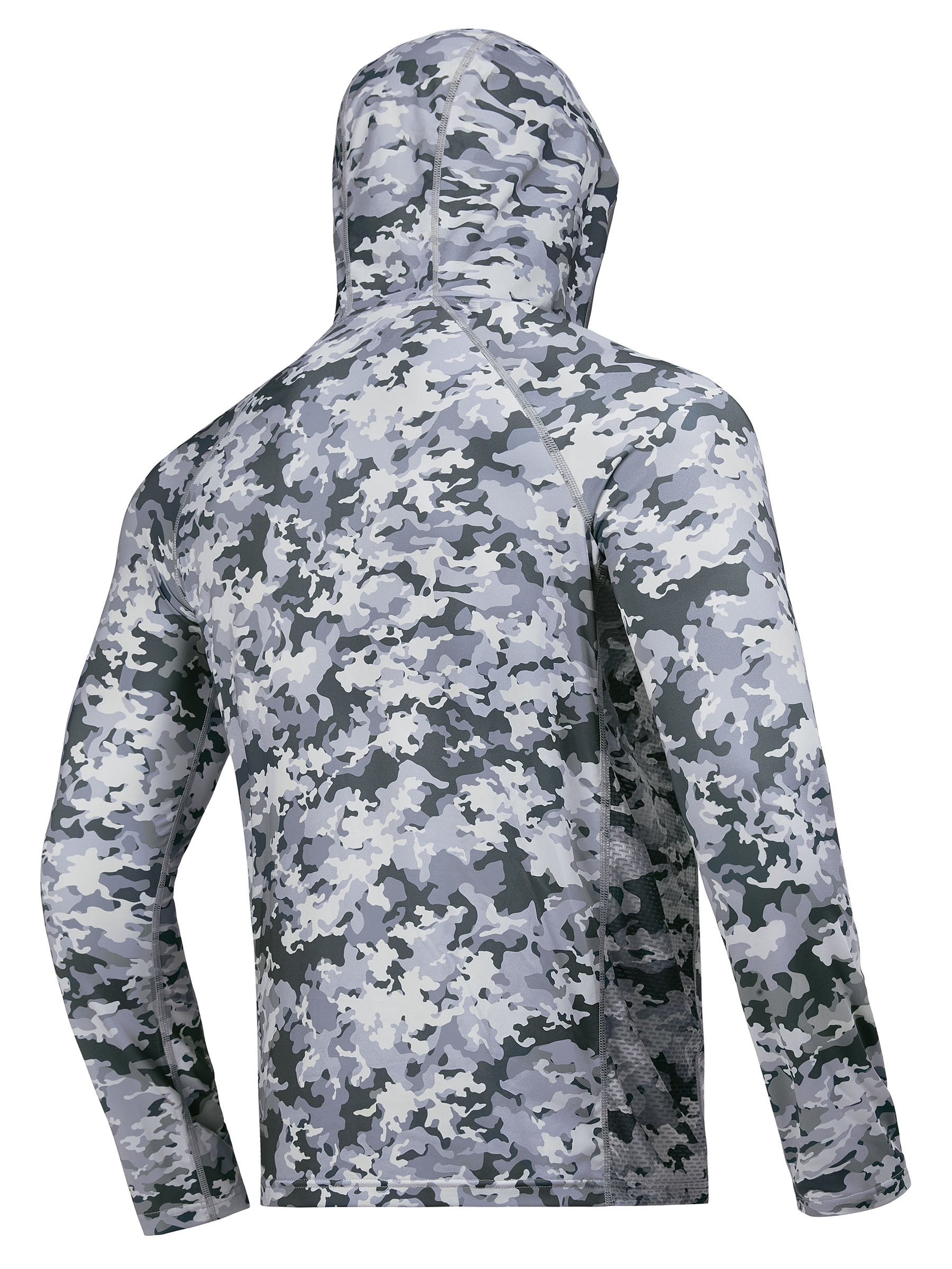 Men's UPF 50+ Sun Protection Hoodie With Mask, Plant Pattern Long Sleeve  Comfy Quick Dry Tops For Men's Outdoor Fishing Activities