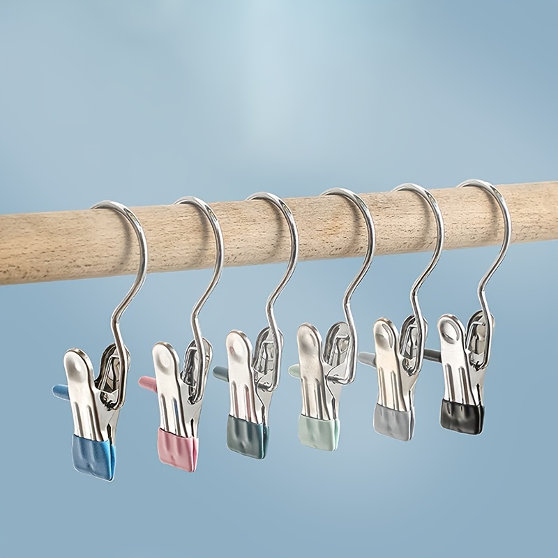 Metal Curtain & Quilt Hangers - 20pcs/set; 4 Colors to Choose From