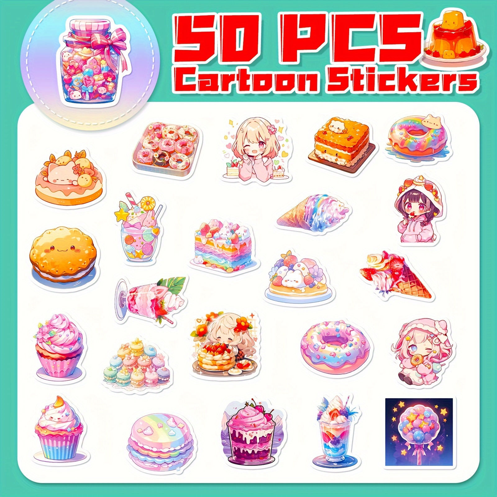 Kawaii 3d Food Stickers Perfect For Junk Journals - Temu