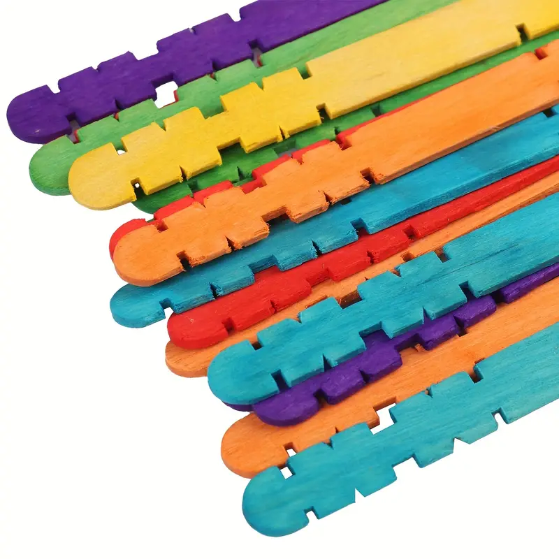 Colorful Sawtooth Wood Craft Sticks Rainbow Sawtooth Wood - Temu