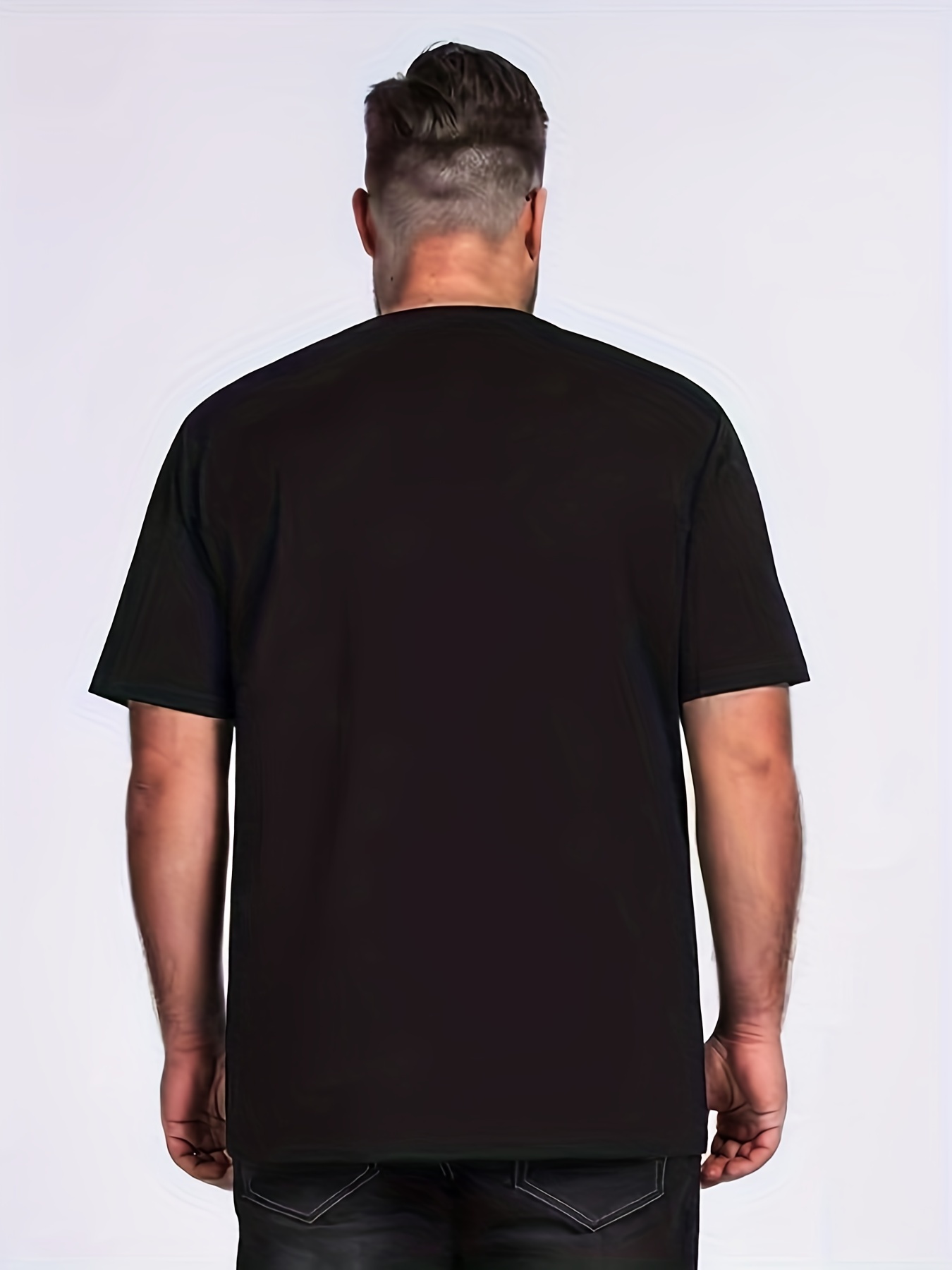 Drinking Team Men's Letter Print T-shirt Casual Stretch Tee